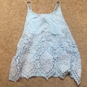 pacsun baby blue crop top